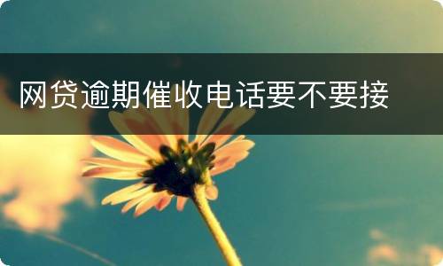 网贷逾期催收电话要不要接