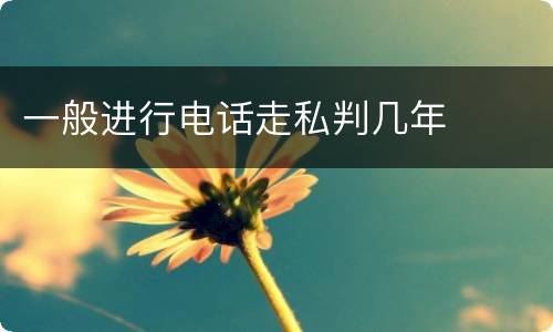 一般进行电话走私判几年