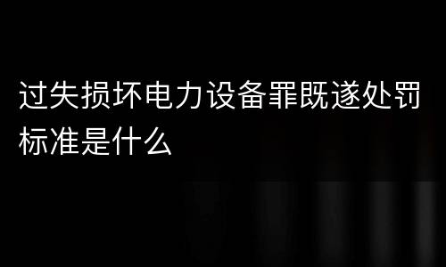 过失损坏电力设备罪既遂处罚标准是什么