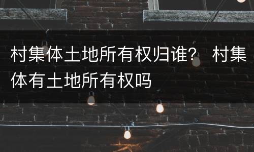 村集体土地所有权归谁？ 村集体有土地所有权吗