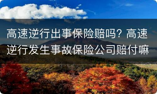 高速逆行出事保险赔吗? 高速逆行发生事故保险公司赔付嘛