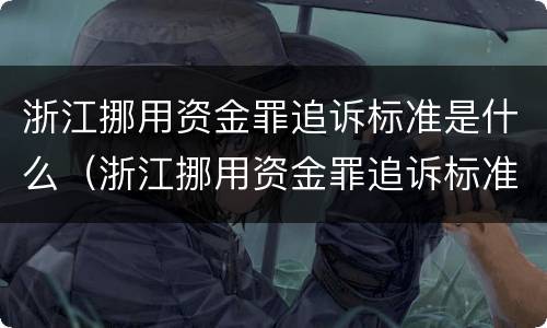 浙江挪用资金罪追诉标准是什么（浙江挪用资金罪追诉标准是什么呢）