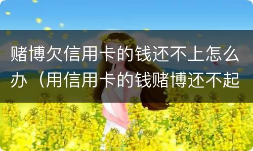 赌博欠信用卡的钱还不上怎么办（用信用卡的钱赌博还不起怎么办）