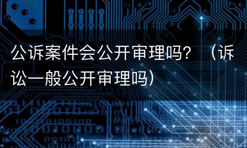 公诉案件会公开审理吗？（诉讼一般公开审理吗）