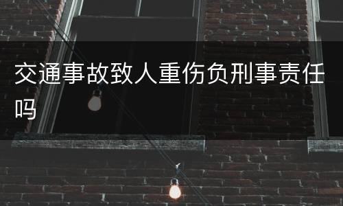 交通事故致人重伤负刑事责任吗
