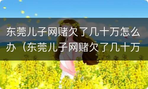 东莞儿子网赌欠了几十万怎么办（东莞儿子网赌欠了几十万怎么办呢）