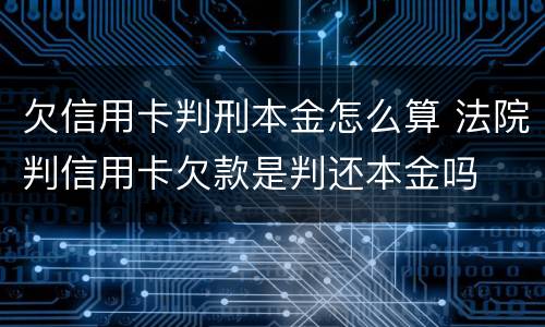 欠信用卡判刑本金怎么算 法院判信用卡欠款是判还本金吗
