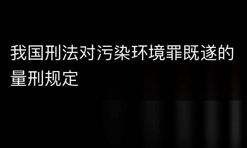 我国刑法对污染环境罪既遂的量刑规定