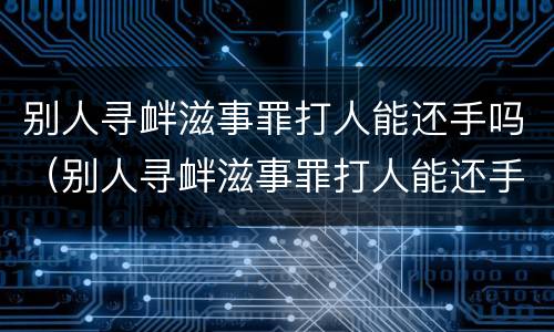 别人寻衅滋事罪打人能还手吗（别人寻衅滋事罪打人能还手吗判几年）
