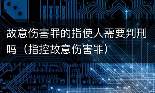 故意伤害罪的指使人需要判刑吗（指控故意伤害罪）