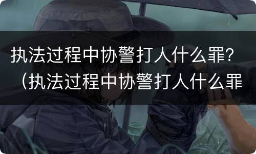 执法过程中协警打人什么罪？（执法过程中协警打人什么罪名）