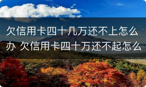 欠信用卡四十几万还不上怎么办 欠信用卡四十万还不起怎么办
