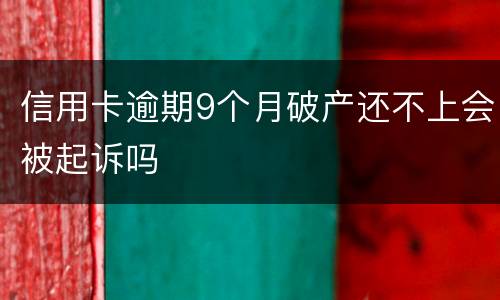 信用卡逾期9个月破产还不上会被起诉吗