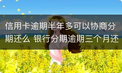 信用卡逾期半年多可以协商分期还么 银行分期逾期三个月还能协商分期吗