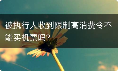 被执行人收到限制高消费令不能买机票吗？