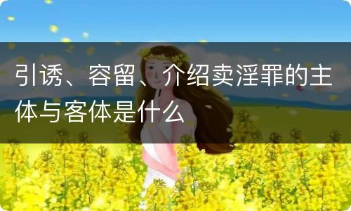 引诱、容留、介绍卖淫罪的主体与客体是什么