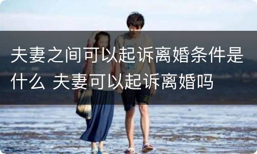 夫妻之间可以起诉离婚条件是什么 夫妻可以起诉离婚吗
