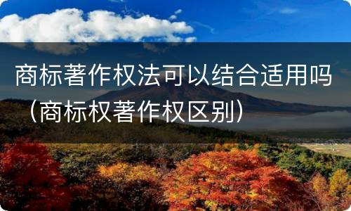 商标著作权法可以结合适用吗（商标权著作权区别）