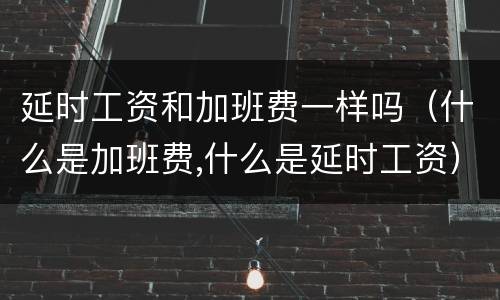 延时工资和加班费一样吗（什么是加班费,什么是延时工资）