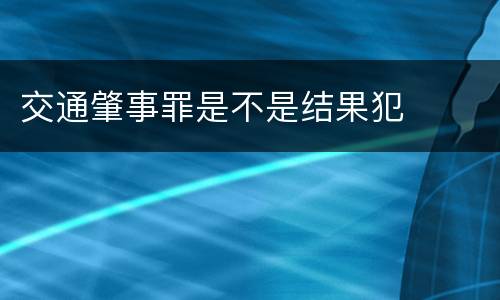 交通肇事罪是不是结果犯