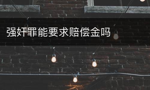 强奸罪能要求赔偿金吗