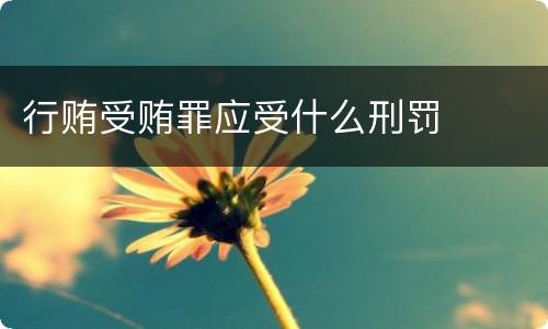 行贿受贿罪应受什么刑罚