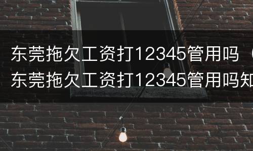 东莞拖欠工资打12345管用吗（东莞拖欠工资打12345管用吗知乎）