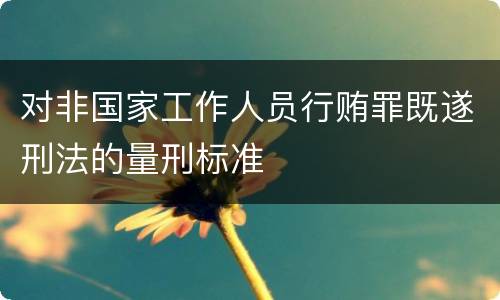 对非国家工作人员行贿罪既遂刑法的量刑标准