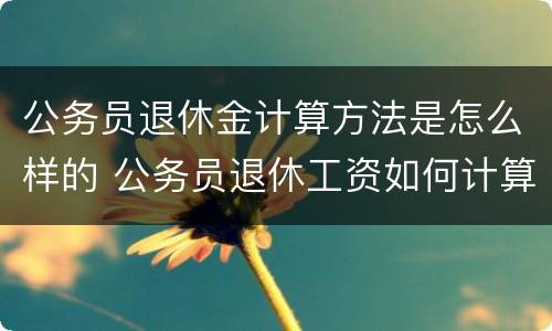 公务员退休金计算方法是怎么样的 公务员退休工资如何计算方法