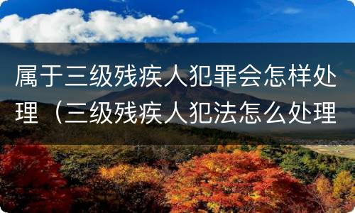 属于三级残疾人犯罪会怎样处理（三级残疾人犯法怎么处理）