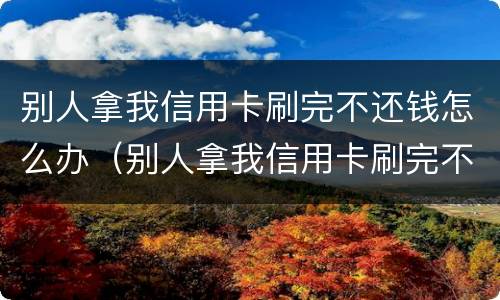别人拿我信用卡刷完不还钱怎么办（别人拿我信用卡刷完不还钱怎么办理）