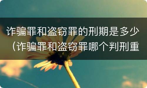 诈骗罪和盗窃罪的刑期是多少（诈骗罪和盗窃罪哪个判刑重）