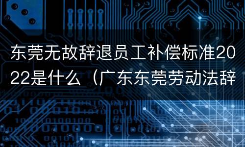东莞无故辞退员工补偿标准2022是什么（广东东莞劳动法辞退工人工资怎么算）