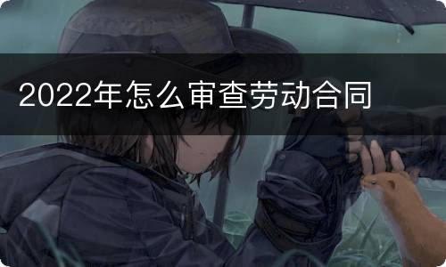 2022年怎么审查劳动合同