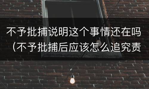 不予批捕说明这个事情还在吗（不予批捕后应该怎么追究责任）