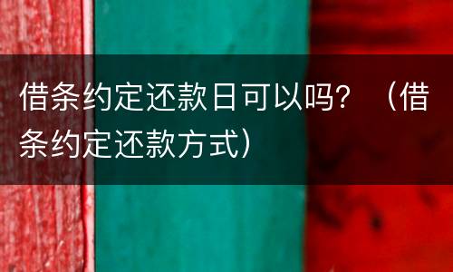 借条约定还款日可以吗？（借条约定还款方式）