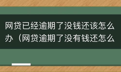 网贷已经逾期了没钱还该怎么办（网贷逾期了没有钱还怎么办）