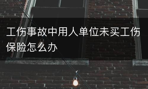 工伤事故中用人单位未买工伤保险怎么办