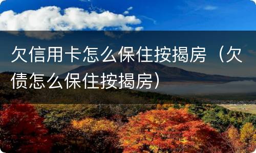欠信用卡怎么保住按揭房（欠债怎么保住按揭房）