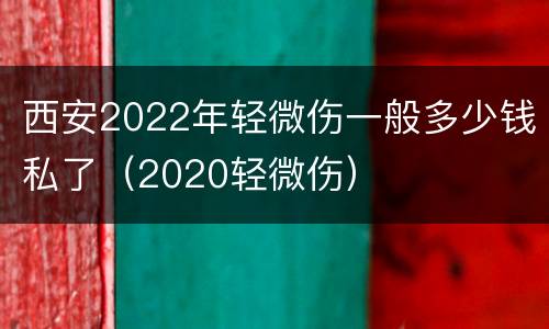 西安2022年轻微伤一般多少钱私了（2020轻微伤）