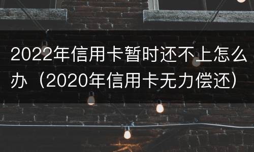 2022年信用卡暂时还不上怎么办（2020年信用卡无力偿还）