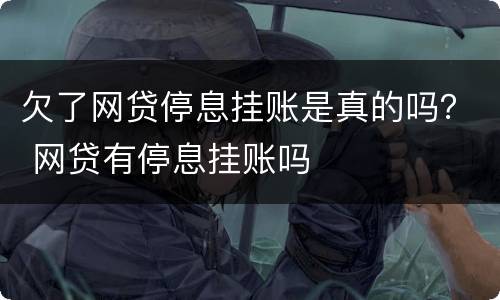 欠了网贷停息挂账是真的吗？ 网贷有停息挂账吗