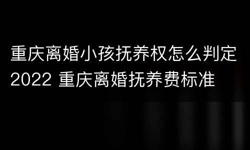 重庆离婚小孩抚养权怎么判定2022 重庆离婚抚养费标准