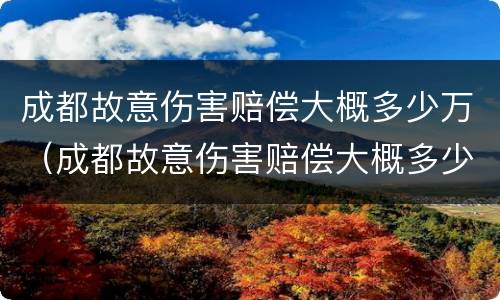 成都故意伤害赔偿大概多少万（成都故意伤害赔偿大概多少万左右）
