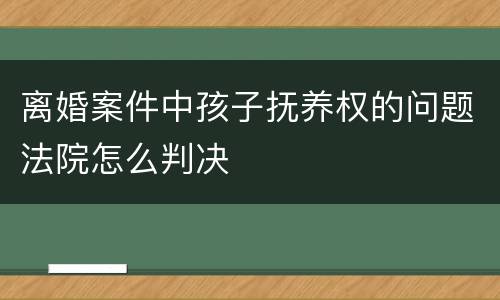 离婚案件中孩子抚养权的问题法院怎么判决