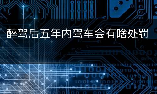 醉驾后五年内驾车会有啥处罚