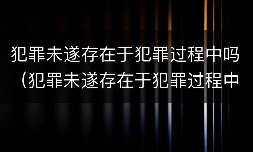 犯罪未遂存在于犯罪过程中吗（犯罪未遂存在于犯罪过程中吗对吗）