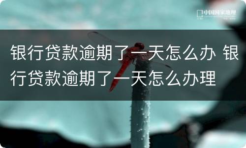 银行贷款逾期了一天怎么办 银行贷款逾期了一天怎么办理