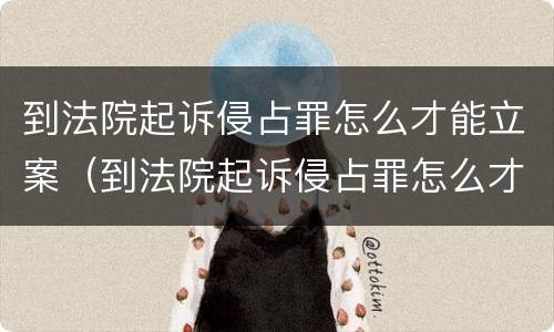 到法院起诉侵占罪怎么才能立案（到法院起诉侵占罪怎么才能立案成功）