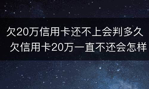 欠20万信用卡还不上会判多久 欠信用卡20万一直不还会怎样